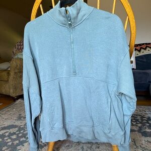 VUORI Sedona Rib Half Zip Pullover Sweatshirt, Smoke Blue, size Large